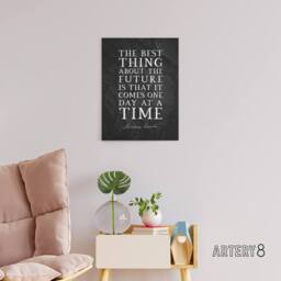 "Artery8 Abraham Lincoln Future Slate Quote Canvas Wall Art Print in Grey - Size: W18"" x H24""" - thumbnail 3