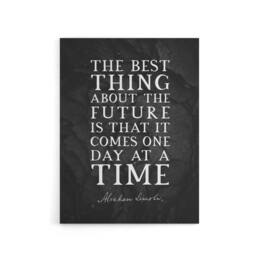"Artery8 Abraham Lincoln Future Slate Quote Canvas Wall Art Print in Grey - Size: W18"" x H24""" - thumbnail 1
