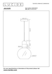 Lucide 'JULIUS' Dimmable Adjustable Height Indoor Vintage Pendant Light 1xE27 in Grey - thumbnail 6
