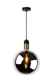 Lucide 'JULIUS' Dimmable Adjustable Height Indoor Vintage Pendant Light 1xE27 in Grey - thumbnail 1