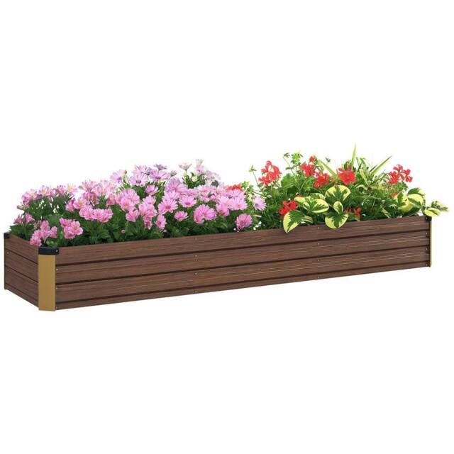 KORVIXA Galvanised Raised Bed for Garden in Brown - Size: 1.25kg - image 1