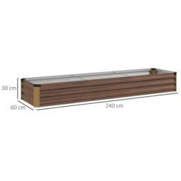 KORVIXA Galvanised Raised Bed for Garden in Brown - Size: 1.25kg - thumbnail 2