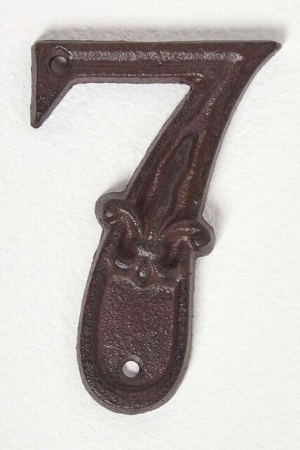 Homescapes Cast Iron House number, 7 in Brown - image 1