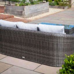 Primrose Living Classic Rattan 5 Seater Garden Furniture Sofa Set with Coffee Table & Footstools in Stone in Grey - thumbnail 3