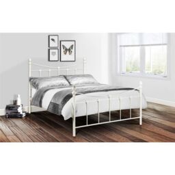 Ashfield Premium Stone White High End Metal Bed Frame - Size: King - thumbnail 1