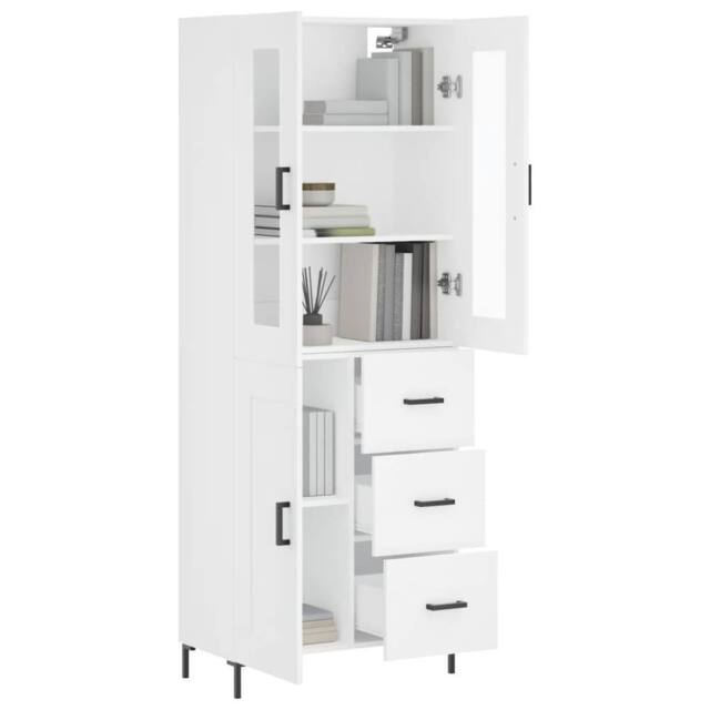 Berkfield Home Highboard White 69.5x34x180 cm Engineered Wood - image 1
