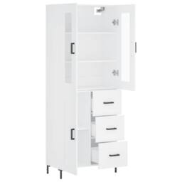 Berkfield Home Highboard White 69.5x34x180 cm Engineered Wood - thumbnail 4