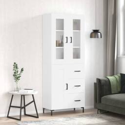 Berkfield Home Highboard White 69.5x34x180 cm Engineered Wood - thumbnail 2