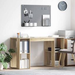 Berkfield Home Sonoma Oak Desk Sonoma oak Engineered wood Standard desk size in Light Brown - thumbnail 2