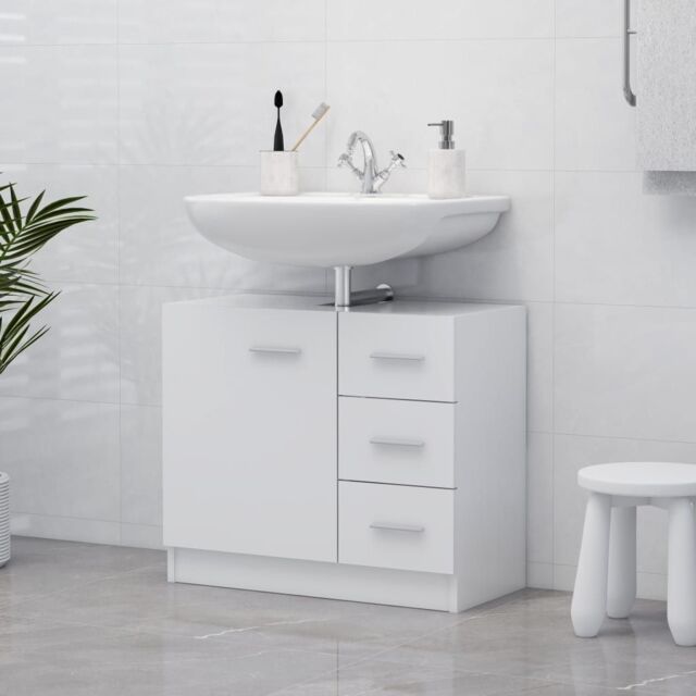 Berkfield Home Sink Cabinet White 63x30x54 cm Engineered Wood - Size: 63 x 30 x 54 cm - image 1