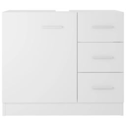 Berkfield Home Sink Cabinet White 63x30x54 cm Engineered Wood - Size: 63 x 30 x 54 cm - thumbnail 5