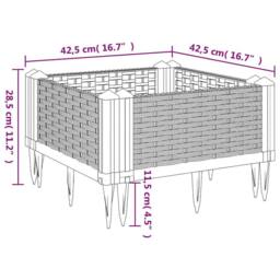 Berkfield Home Beautiful Garden Planter with Pegs Blue Grey 42.5x42.5x28.5 cm PP in Dark Blue - thumbnail 8