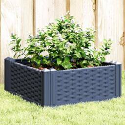 Berkfield Home Beautiful Garden Planter with Pegs Blue Grey 42.5x42.5x28.5 cm PP in Dark Blue - thumbnail 2