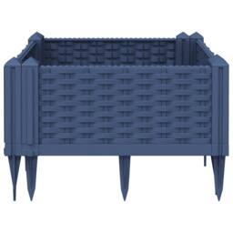Berkfield Home Beautiful Garden Planter with Pegs Blue Grey 42.5x42.5x28.5 cm PP in Dark Blue - thumbnail 4