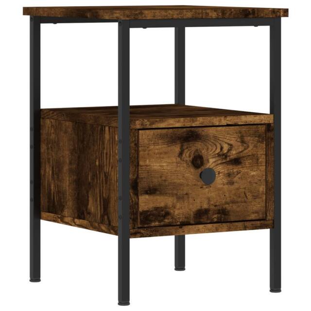 Berkfield Home Durable Bedside Cabinets 2 pcs Smoked Oak 34x36x50 cm Engineered Wood in Brown - Size: 34 x 36 x 50 cm - image 1