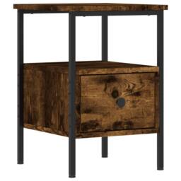 Berkfield Home Durable Bedside Cabinets 2 pcs Smoked Oak 34x36x50 cm Engineered Wood in Brown - Size: 34 x 36 x 50 cm - thumbnail 1