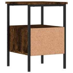 Berkfield Home Durable Bedside Cabinets 2 pcs Smoked Oak 34x36x50 cm Engineered Wood in Brown - Size: 34 x 36 x 50 cm - thumbnail 9