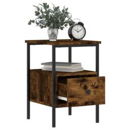 Berkfield Home Durable Bedside Cabinets 2 pcs Smoked Oak 34x36x50 cm Engineered Wood in Brown - Size: 34 x 36 x 50 cm - thumbnail 5