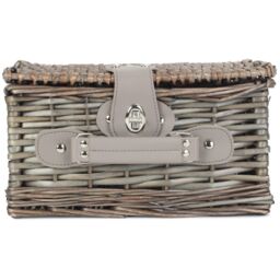 Red Hamper Wicker Small Antique Wash Split Willow Chest Hamper Basket in Grey - thumbnail 4