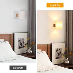 Pheashine Modern Solid Wood Wall Lamp With Cylindrical Glass Lampshade in Light Brown - thumbnail 3