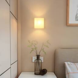 Pheashine Modern Solid Wood Wall Lamp With Cylindrical Glass Lampshade in Light Brown - thumbnail 5