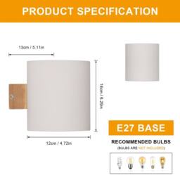Pheashine Modern Solid Wood Wall Lamp With Cylindrical Glass Lampshade in Light Brown - thumbnail 2