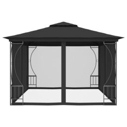 Berkfield Home Gazebo with Nets 300x400x265 cm Anthracite in Black - Size: 300 x 400 x 265 cm - thumbnail 3