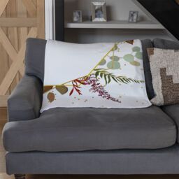 Benjamin Tate Design Autumn Flowers Blanket in Natural - Size: 120 cm x 150 cm - thumbnail 2