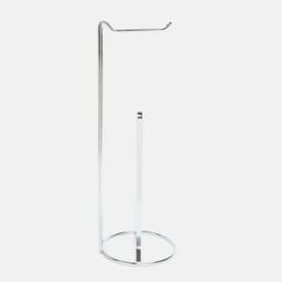 OHS Metal Freestanding Toilet Roll Holder Organiser Tissue Paper Storage in Silver - thumbnail 3