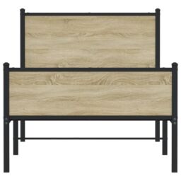 Berkfield Home Metal Bed Frame without Mattress Sonoma Oak 90x190 cm Single in Brown - thumbnail 5