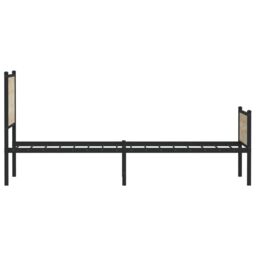 Berkfield Home Metal Bed Frame without Mattress Sonoma Oak 90x190 cm Single in Brown - thumbnail 6