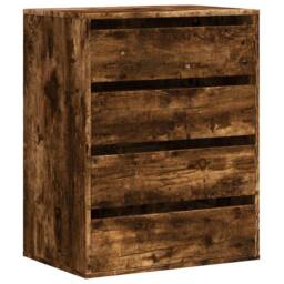 Berkfield Home Corner Chest of Drawers Smoked Oak 60x41x76 cm Engineered Wood in Brown - Size: 60 x 41 x 76 cm - thumbnail 1