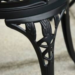Wyld Haus Malutte 3 Piece Aluminium Floral Bistro Set in Black - thumbnail 9