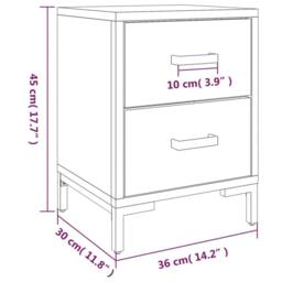 Berkfield Home Bedside Cabinets 2 pcs 36x30x45 cm Solid Wood Pine in Brown - Size: 36 x 30 x 45 cm - thumbnail 8