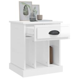 Berkfield Home Bedside Cabinets 2 pcs High Gloss White 43x36x50 cm - Size: 43 x 36 x 50 cm - thumbnail 5