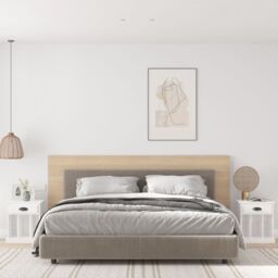 Berkfield Home Bedside Cabinets 2 pcs High Gloss White 43x36x50 cm - Size: 43 x 36 x 50 cm - thumbnail 1