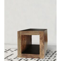 Jaipur Furniture Ltd 1 Hole Display Unit - Mango Wood - L35 x W44 x H44 cm - Dark Finish in Brown - thumbnail 2