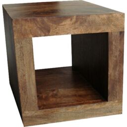 Jaipur Furniture Ltd 1 Hole Display Unit - Mango Wood - L35 x W44 x H44 cm - Dark Finish in Brown - thumbnail 1
