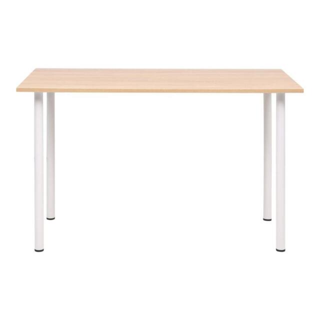 Berkfield Home Dining Table 120x60x73 cm Oak & White in Natural - Size: 120 x 60 x 73 cm - image 1