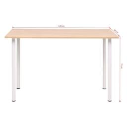 Berkfield Home Dining Table 120x60x73 cm Oak & White in Natural - Size: 120 x 60 x 73 cm - thumbnail 5