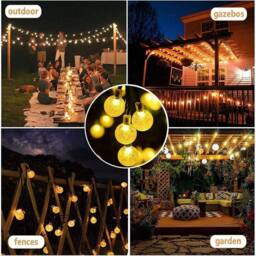 FLAVORA Warm White 32FT 60 BULB WITHOUT USB Solar Light Party - thumbnail 2