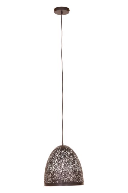 Orsina Small Black Pendant Light With Iron Frame, Perforated Shade Hanging Fixture, Artistic Black Pendant Lamp - image 1