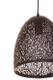 Orsina Small Black Pendant Light With Iron Frame, Perforated Shade Hanging Fixture, Artistic Black Pendant Lamp - thumbnail 4