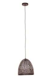 Orsina Small Black Pendant Light With Iron Frame, Perforated Shade Hanging Fixture, Artistic Black Pendant Lamp - thumbnail 1