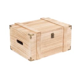 Red Hamper 6 Bottle Wooden Wine Chest in Brown - thumbnail 1