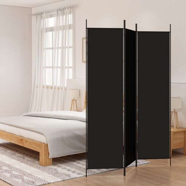 Berkfield Home 3-Panel Room Divider Black 150x200 cm Fabric - image 1
