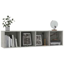 Berkfield Home Book Cabinet/TV Cabinet Concrete Grey 143x30x36 cm - Size: 143 x 30 x 36 cm - thumbnail 5