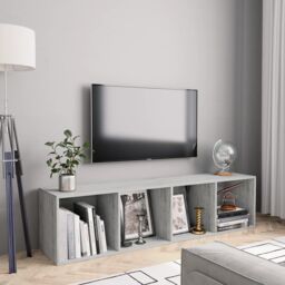 Berkfield Home Book Cabinet/TV Cabinet Concrete Grey 143x30x36 cm - Size: 143 x 30 x 36 cm - thumbnail 1