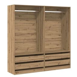 Berkfield Home Wardrobe Artisan Oak 100x50x200 cm Engineered Wood in Brown - Size: 100 x 50 x 200 cm - thumbnail 2