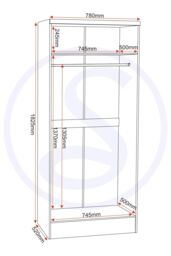 Seconique Nevada 2 Door All Hanging Wardrobe in Grey - thumbnail 6